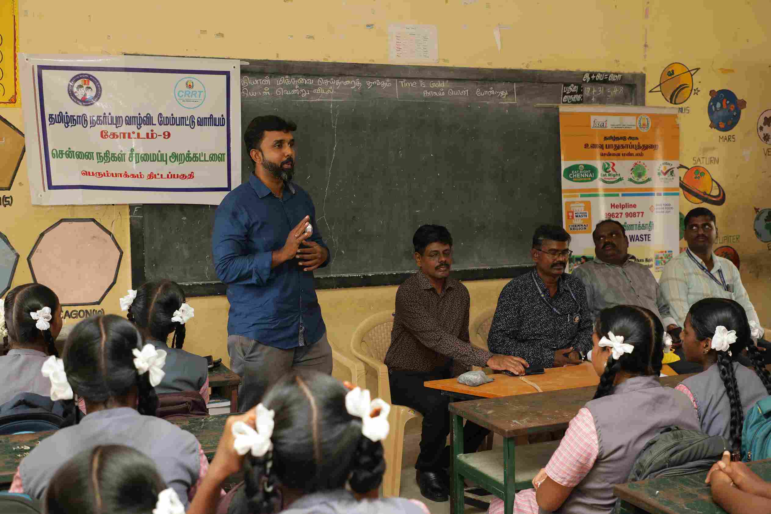 Arun Kumar conducts awareness campaigns in schools to teach students about donating excess food instead of wasting it