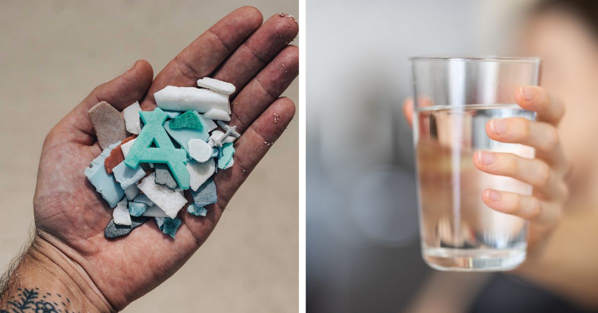 microplastics and a glass of water
