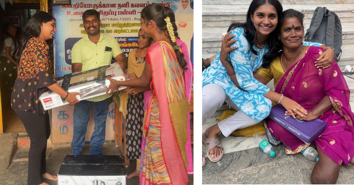 Shalini helping people who are in need