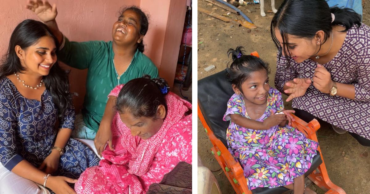 Shalini having a conversation with her beneficiaries