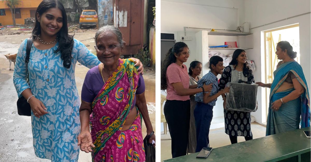 Shalini providing her help in a school