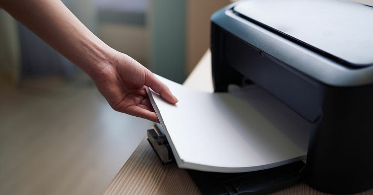 a printer with paper