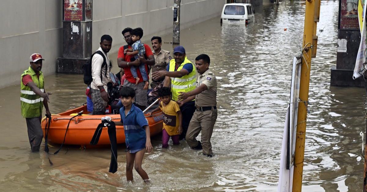 people rescued by the officers post the flooding