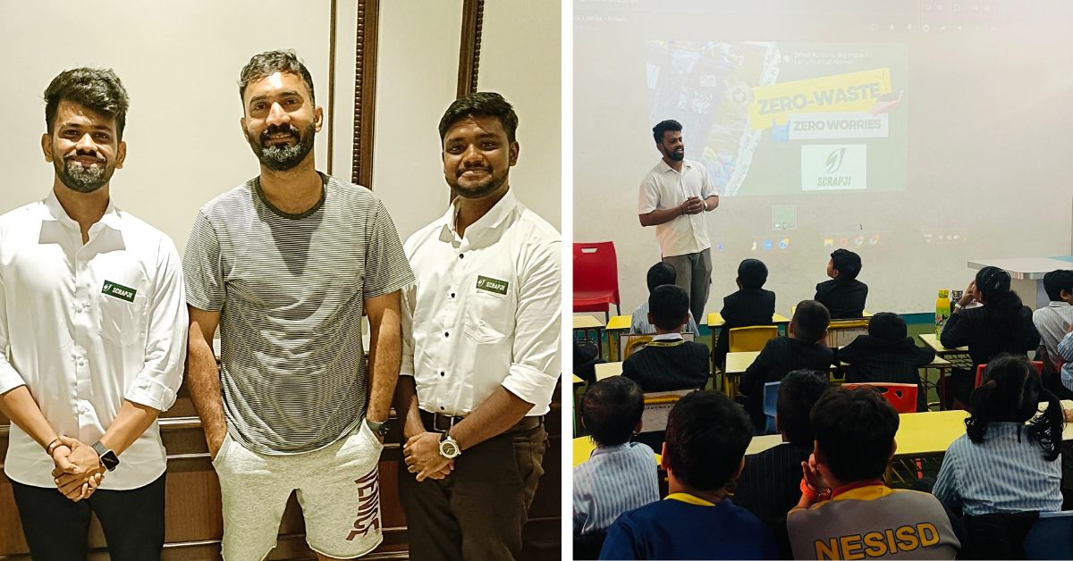 Founders of ScrapJi along with Dinesh Karthik.