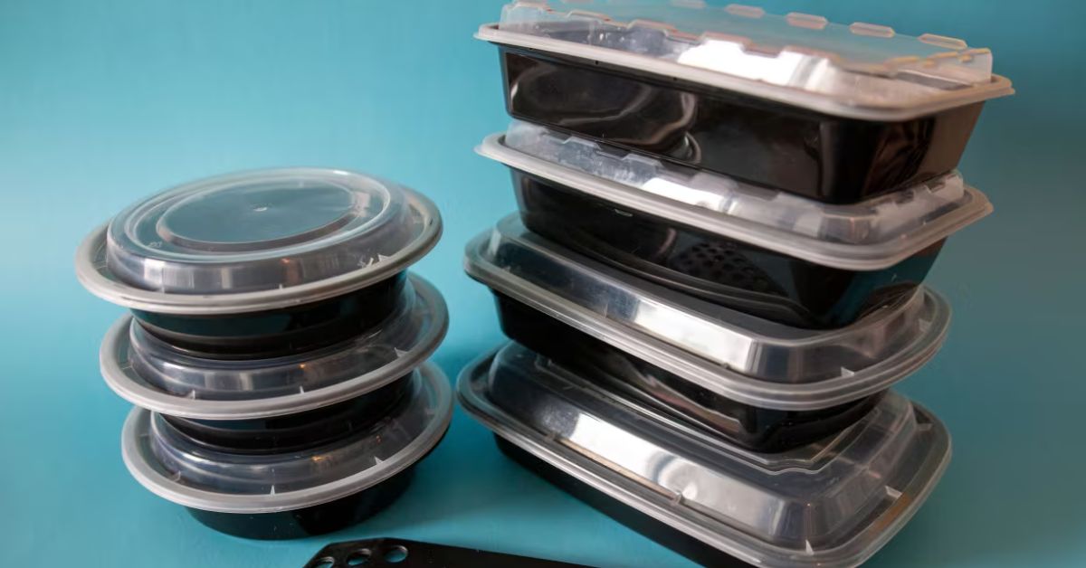 black plastic containers