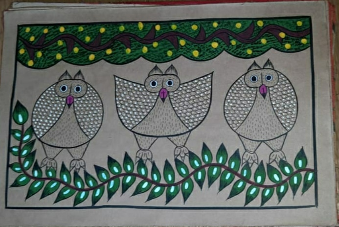 Encourage your children to sketch each part of the story with a pencil before outlining in pen or paint; Picture source: International Indian Folk Art Gallery