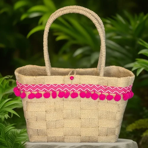 Real sikki grass may not be readily available, but you can teach your kids to make baskets with jute