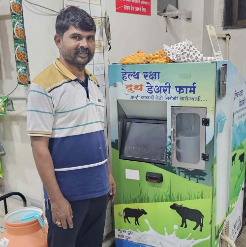 When Sunil’s crop yields declined, he decided to rear buffaloes and sell milk himself.