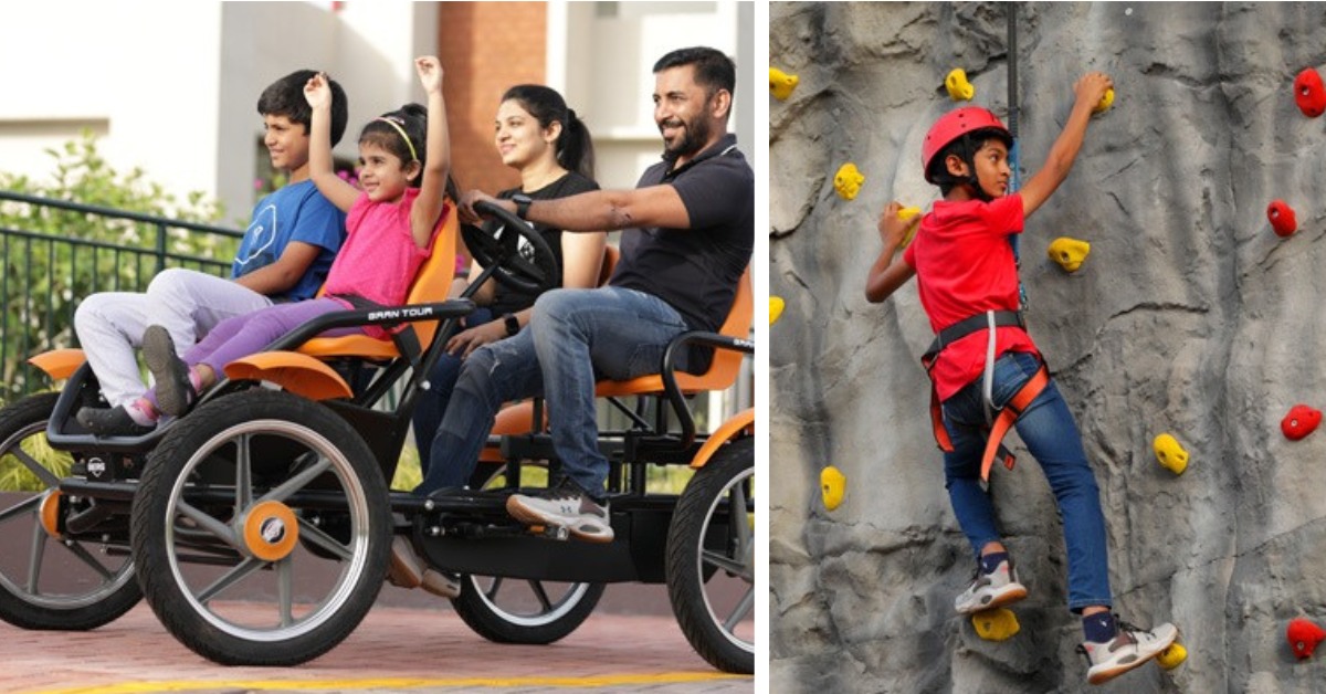 With jogging tracks, family cycles, an open gym, and a pool, the park promotes fitness for both kids and adults. Picture credits: Chittilappilly Square