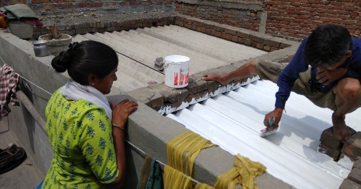 “Since we applied the solar reflective white paint, the difference in temperature indoors is remarkablem,” Sangeeta Ben tells The Better India.