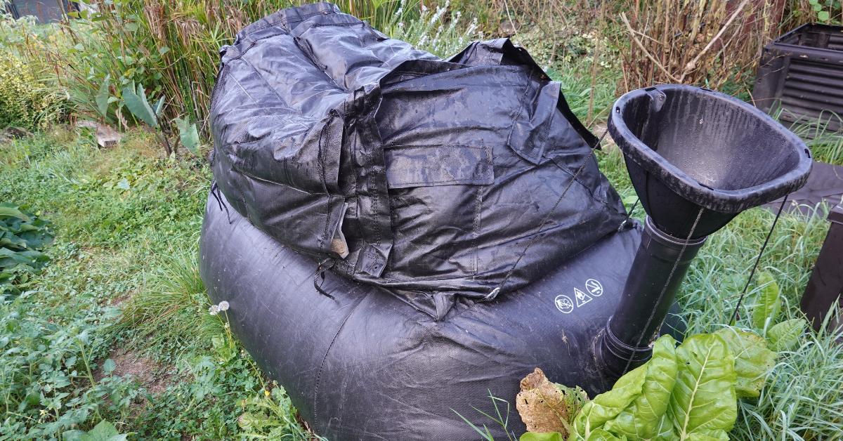 The leftover slurry is packed with nutrients. Use it directly as liquid fertiliser or dry it and apply it to the soil for better texture and water retention.