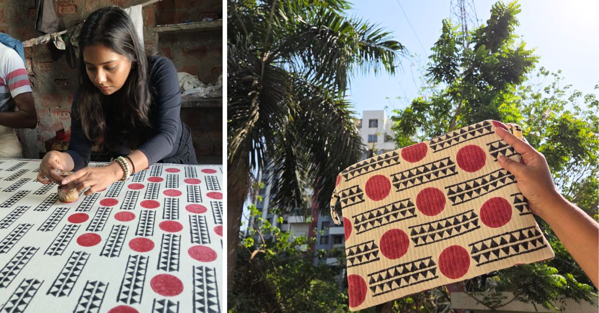 Najooka conduct hand block printing workshops on the weekends