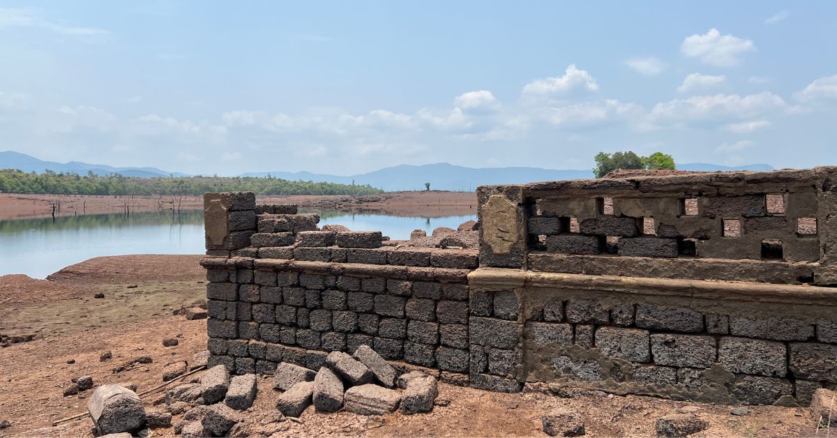 Remnants of the village can still be seen to date when the waters receed in summer 