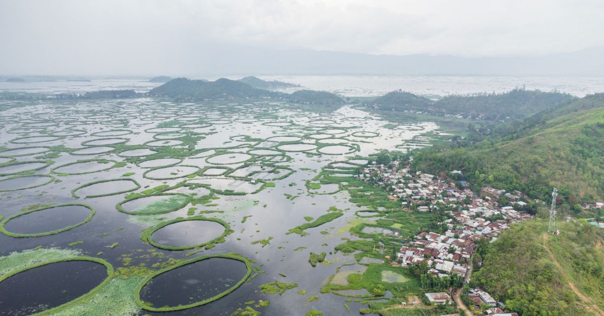 Loktak Lake in Manipur is popular for its its unique phumdis or floating islands.