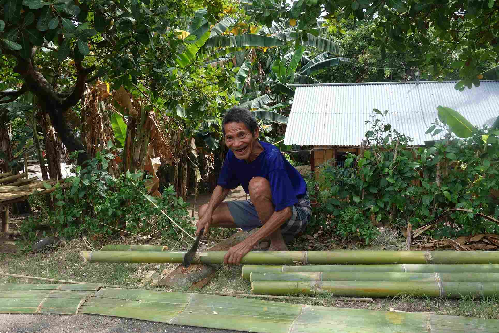 Bamboo is used to build homes in Meghalaya.