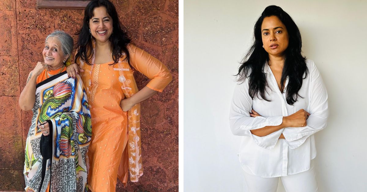 Sameera — actor, creator, and mom — is totally at ease in front of the camera while Manjri brings the same kind of confidence to her art, painting stories on canvas. 
