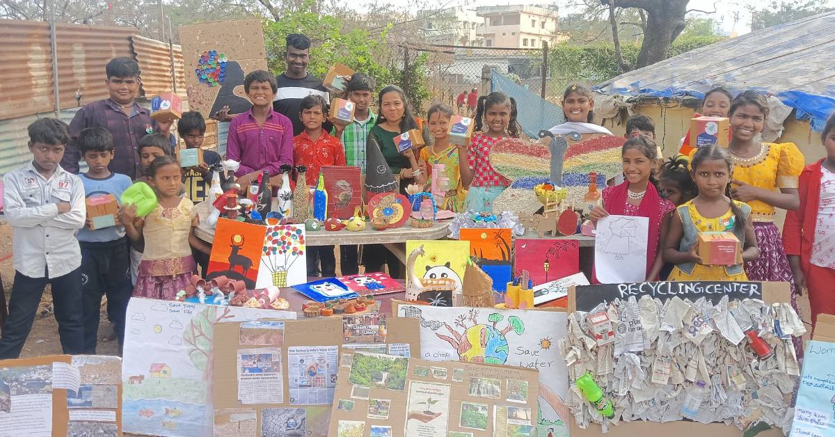 Children love the art sessions as they explore waste and recycled materials to show their creativity and resourcefulness