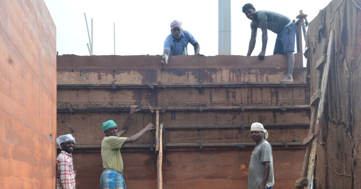 Artisans working on the project