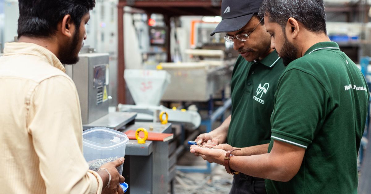 Dr Babu and Vishal at the factory