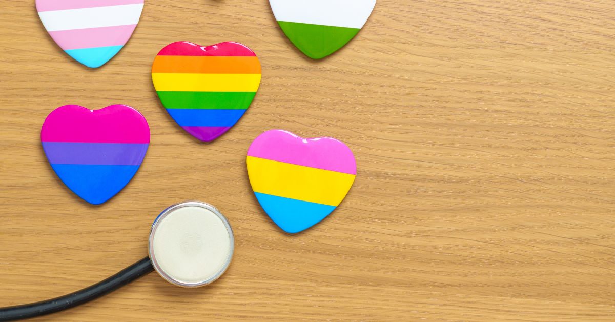 stethoscope and queer badges