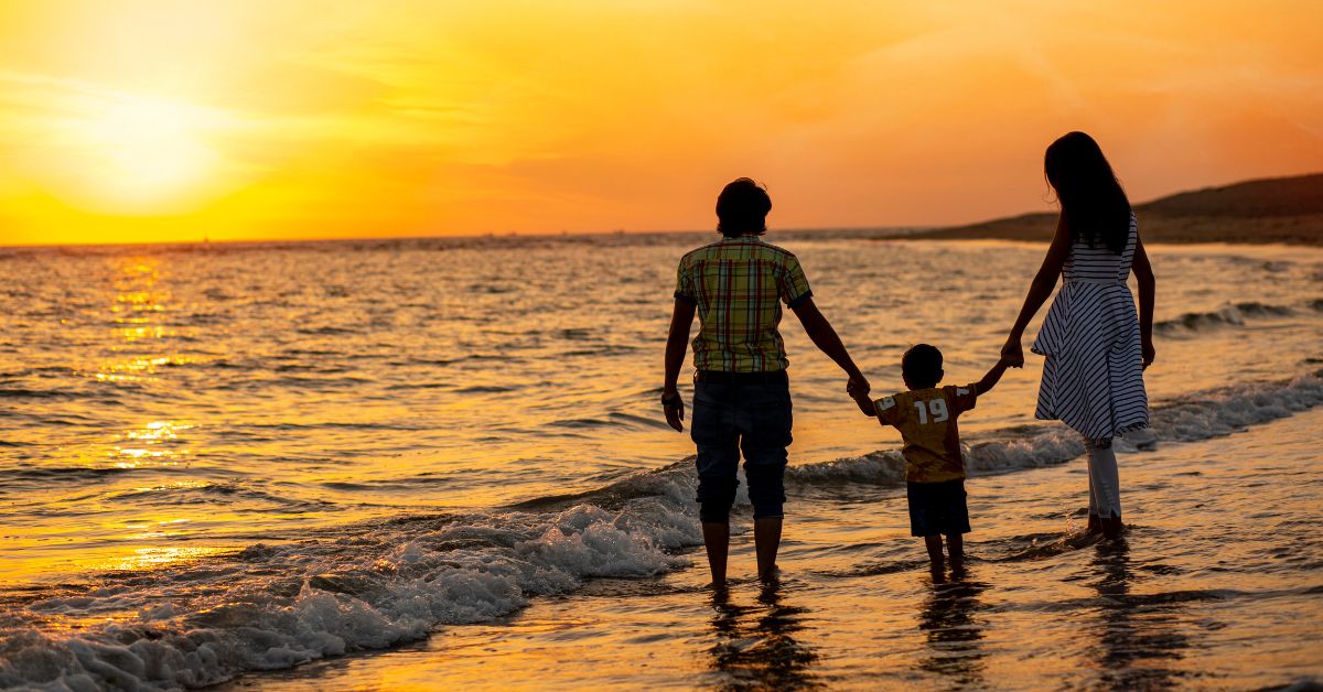 a family at the beach