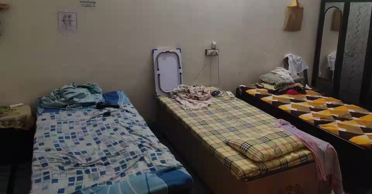 A standard PG room in Bengaluru.
