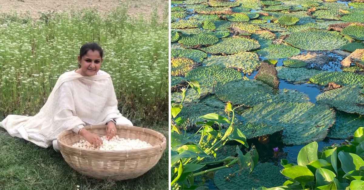 Pratibha's journey to starting Pearl Mithila Makhana involved experiences of wading into muddy waters to engage with the farmers, documenting the laborious process of collecting the makhana seeds,