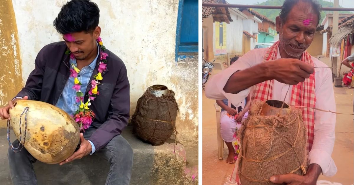 The tumba is a traditional vessel chiselled out of bottle gourd and is popular among the Chuktia Bhunjia tribe in the Sunabeda Wildlife Sanctuary of Nuapada district in Odisha