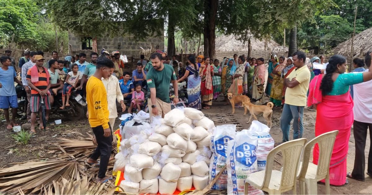 During the 2022 floods that decimated Andhra Pradesh, the Rider Josh Foundation supported the village of Bandarugudem, home to the Koya tribe, who are engaged in handicrafts, with groceries and medicines