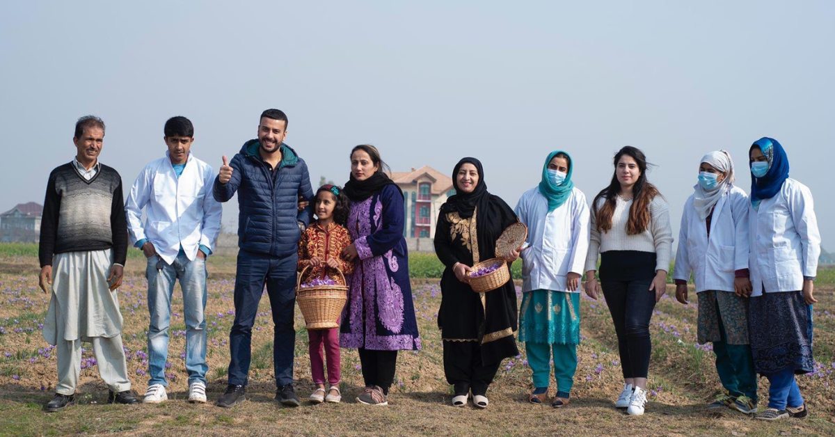 The Mir family's farm spans 30 acres, with half devoted to saffron cultivation