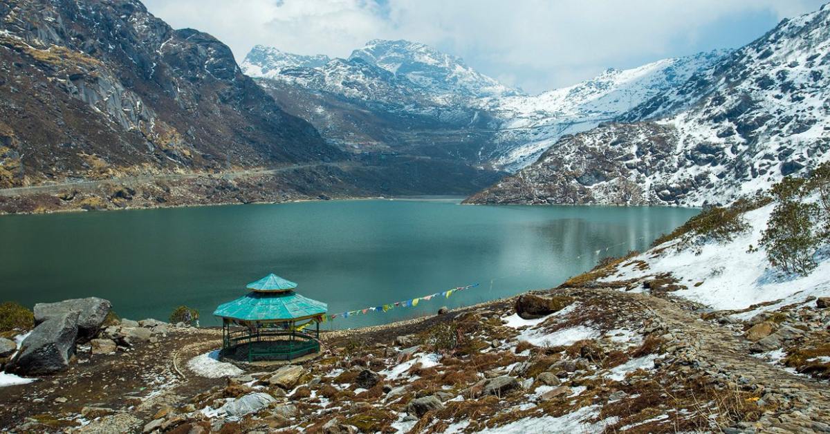 Tsomgo Lake is a stunning glacial lake shimmering with hues of emerald and turquoise; Picture source: Incredible India