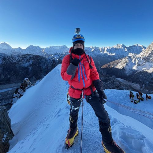 Before Everest, Aritra trained by summiting Lobuche East (6,119 m) to prepare for the extreme altitude.