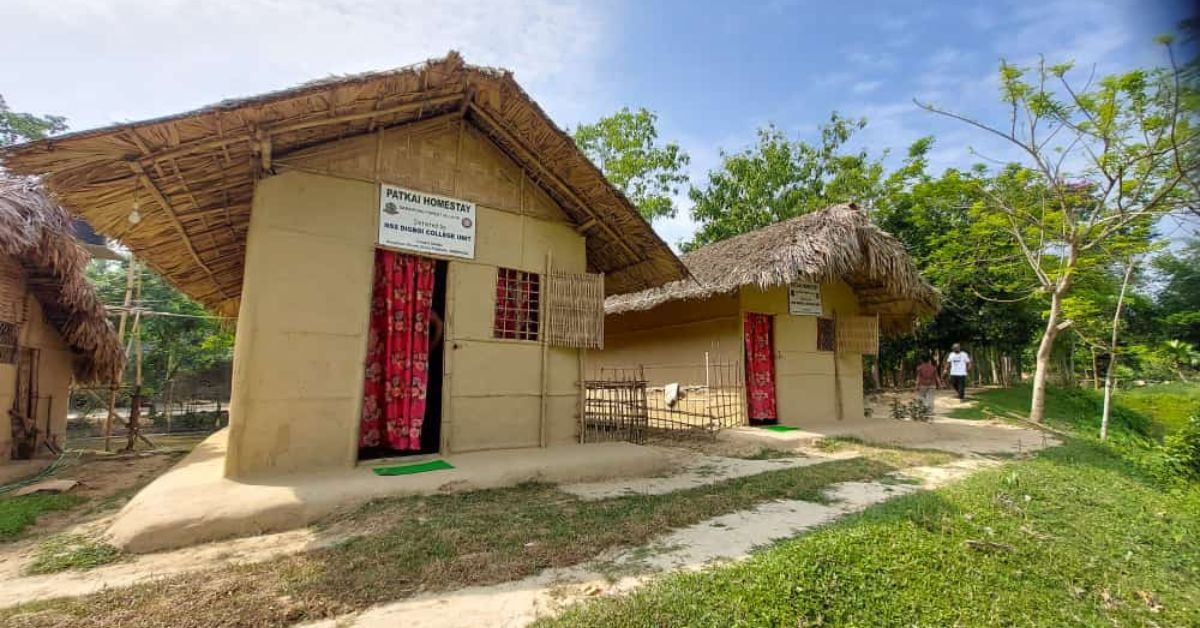 Homestays in Saraipung, built from local materials, offer tourists a unique glimpse into Assam's natural and cultural heritage.