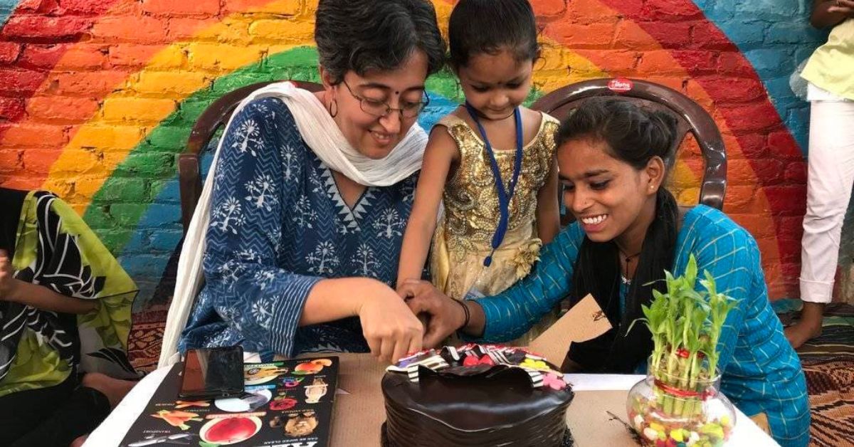 Former CM of Delhi Atishi with the children of Pehchaan.