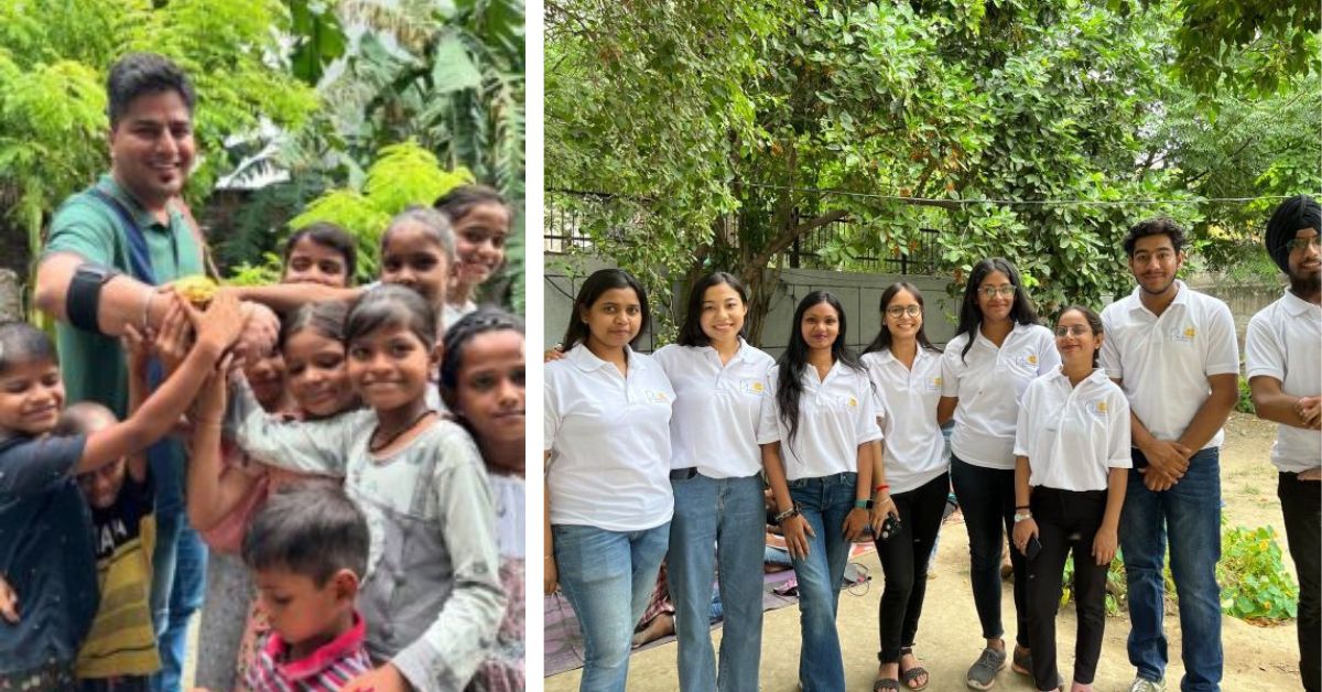 Pehchaan founder, Akash Tandon (L) and the volunteers of the organization.