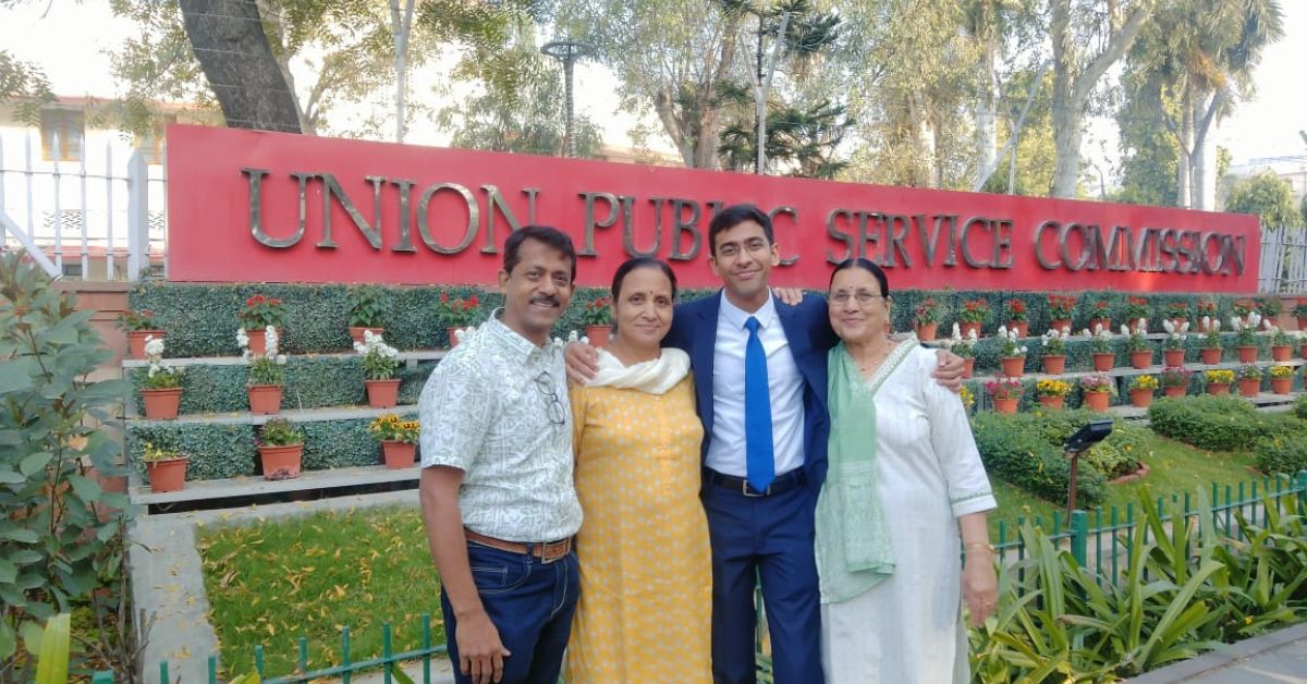 Ayush with his family members before he headed into the interview round.