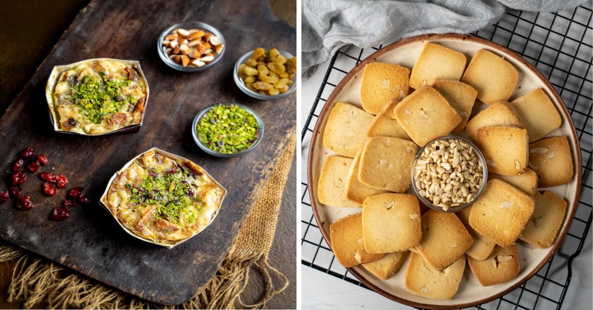 Omali Egyptian pastries (L) and butter cookies (R) are popular menu items 