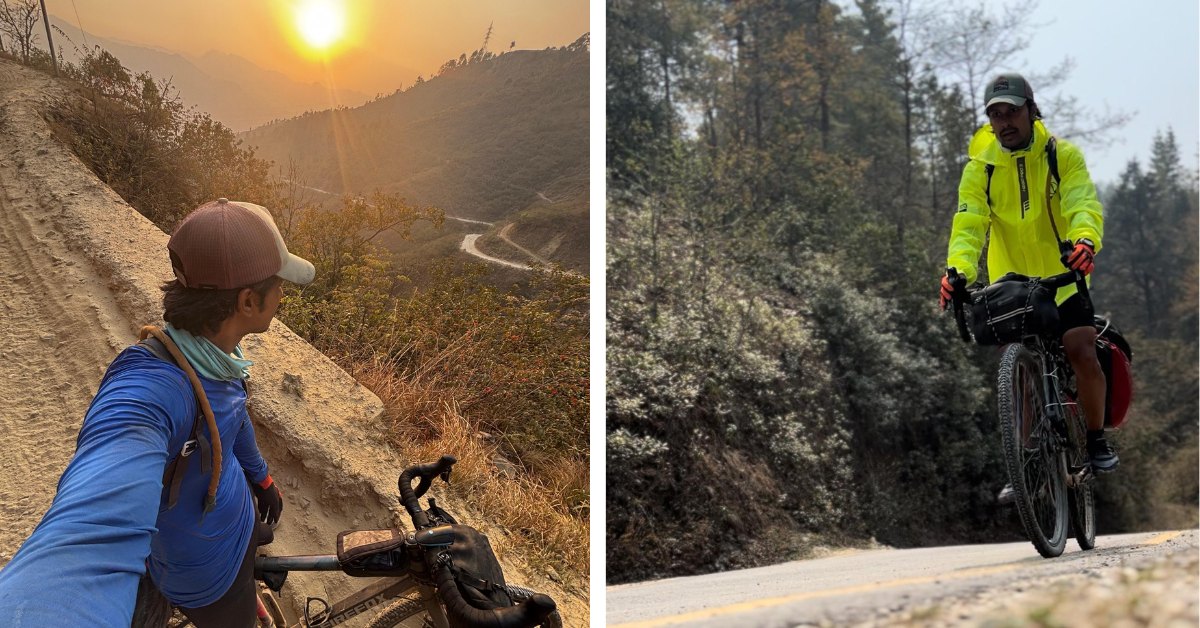 Aritra cycled nearly 1,200 km from Agartala to Nepal as part of his self-designed triathlon challenge.
