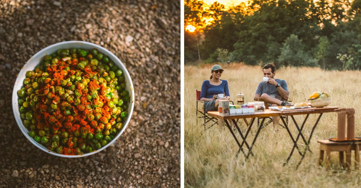 At Jamtara Wilderness Camp the meals served are prepared from the produce that is grown on the farms using organic techniques 