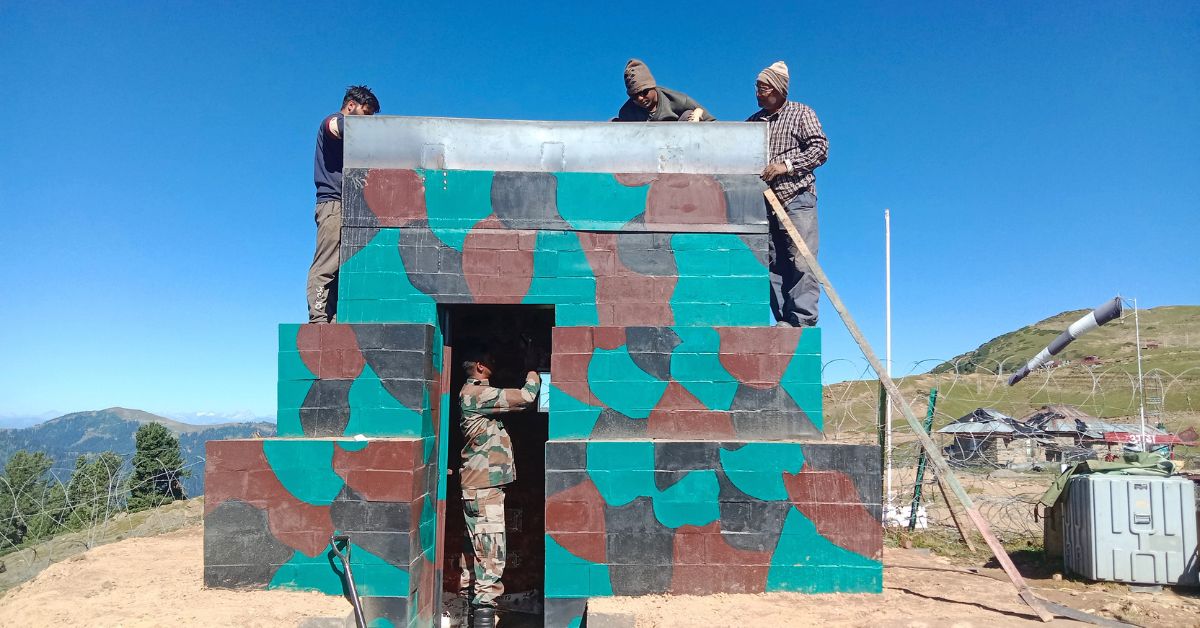 The bunker has been designed in J&K by Gurugram-based R+D Studio and is made of Silica Composite Hollow Blocks (SCHB), 