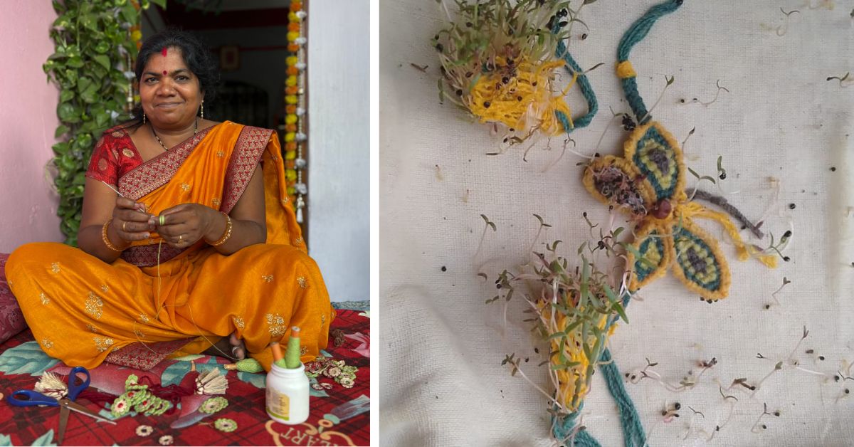 Geeta Keskar is one of the 300 women who is part of the Gram Art Project collective and who makes the sustainable rakhis 
