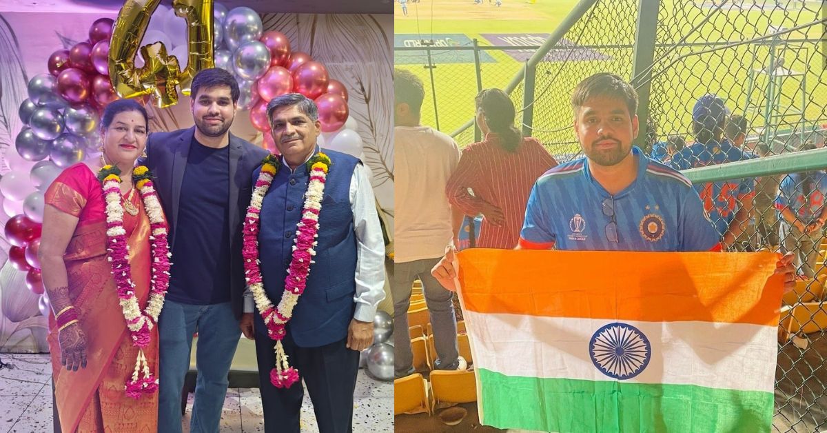 Adesh with his parents.