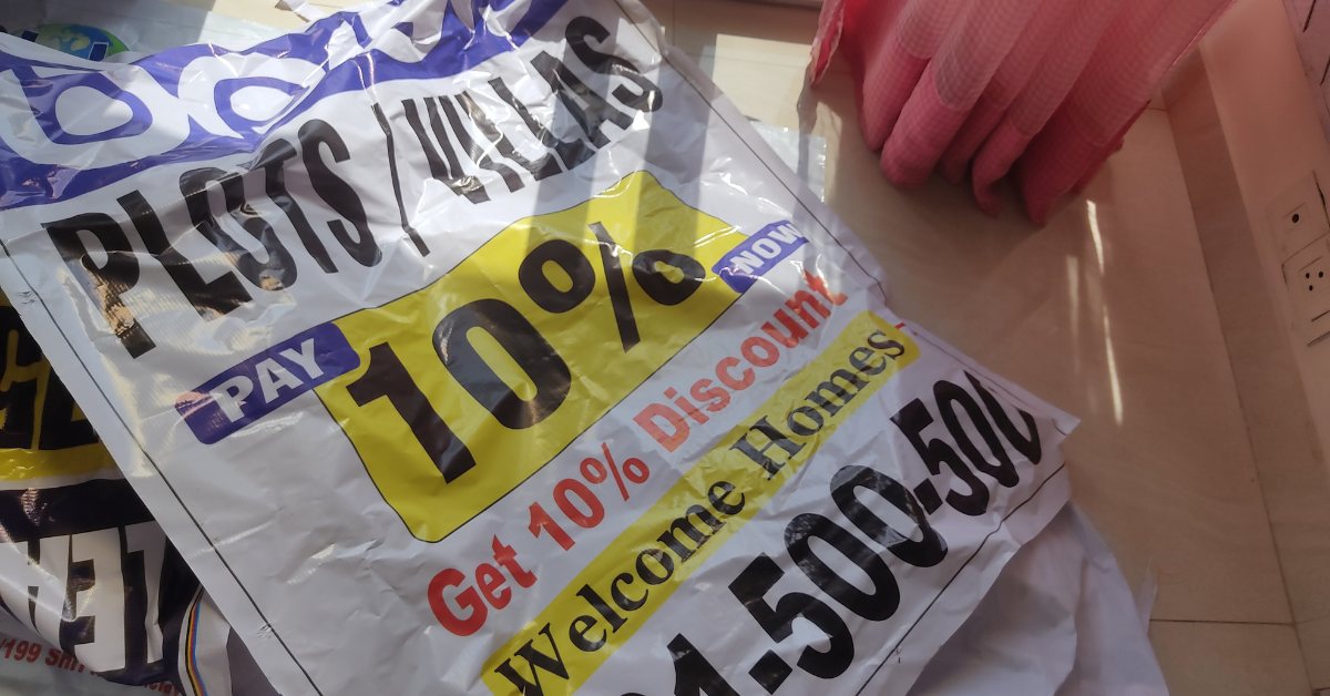 The duo makes different items like tote bags, laptop sleeves, and files from the flex banners