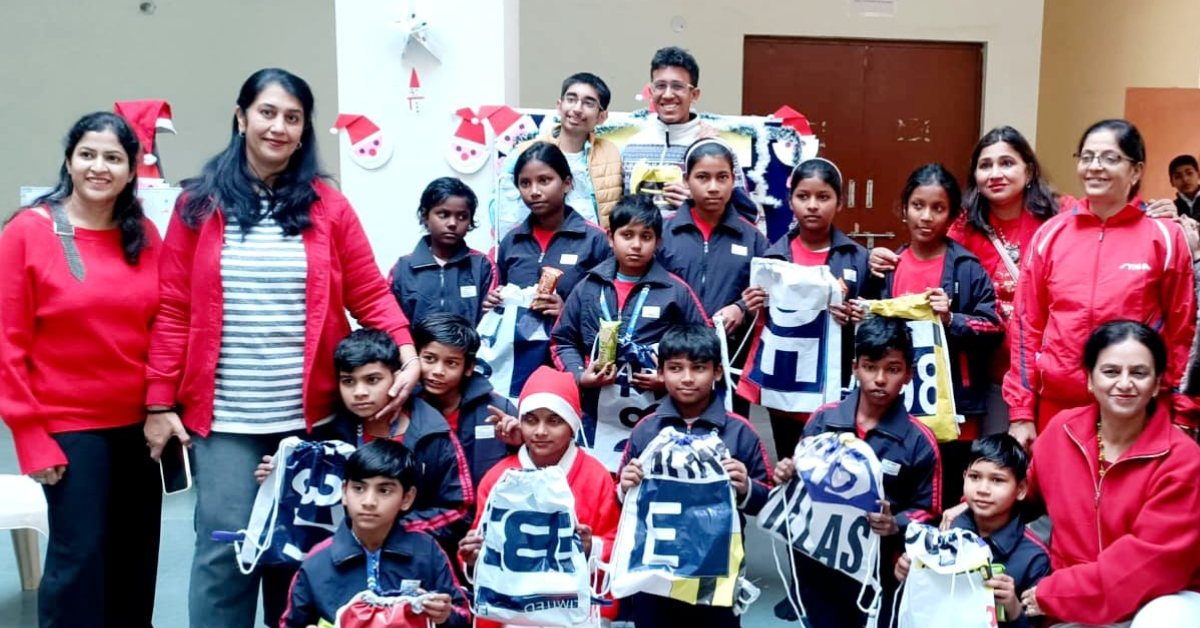 They also donate the bags made from flex banners to underprivileged children