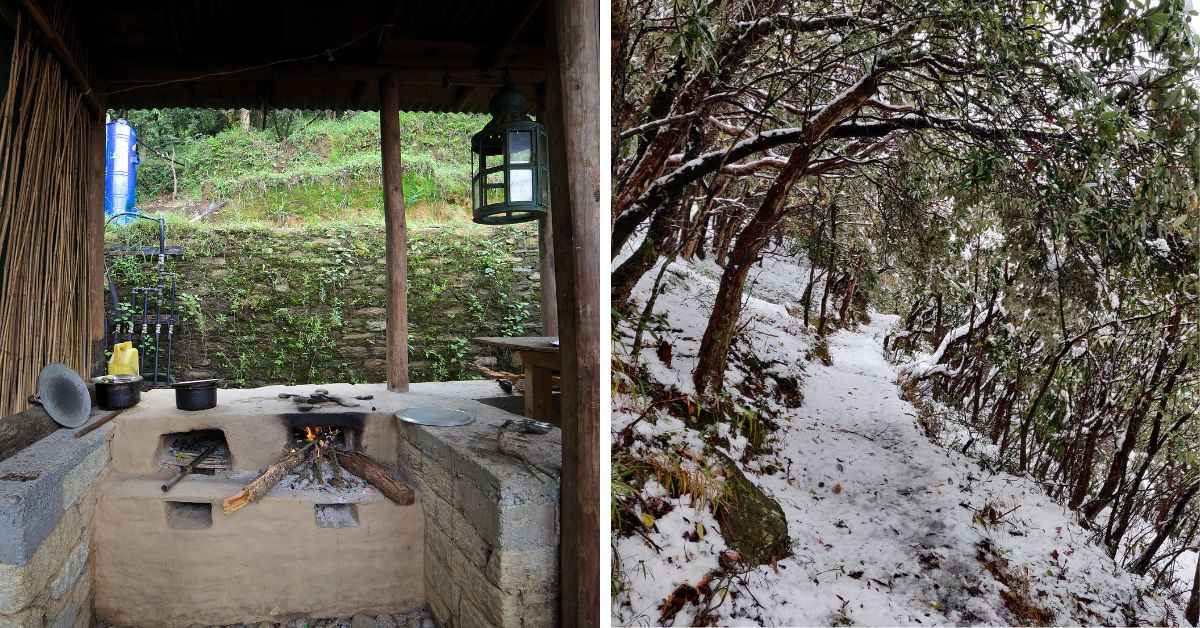 Jilling Terraces is a couple of hours away from Nainital in the South Gola range of Himalayas, with stunning views of Nanda Devi