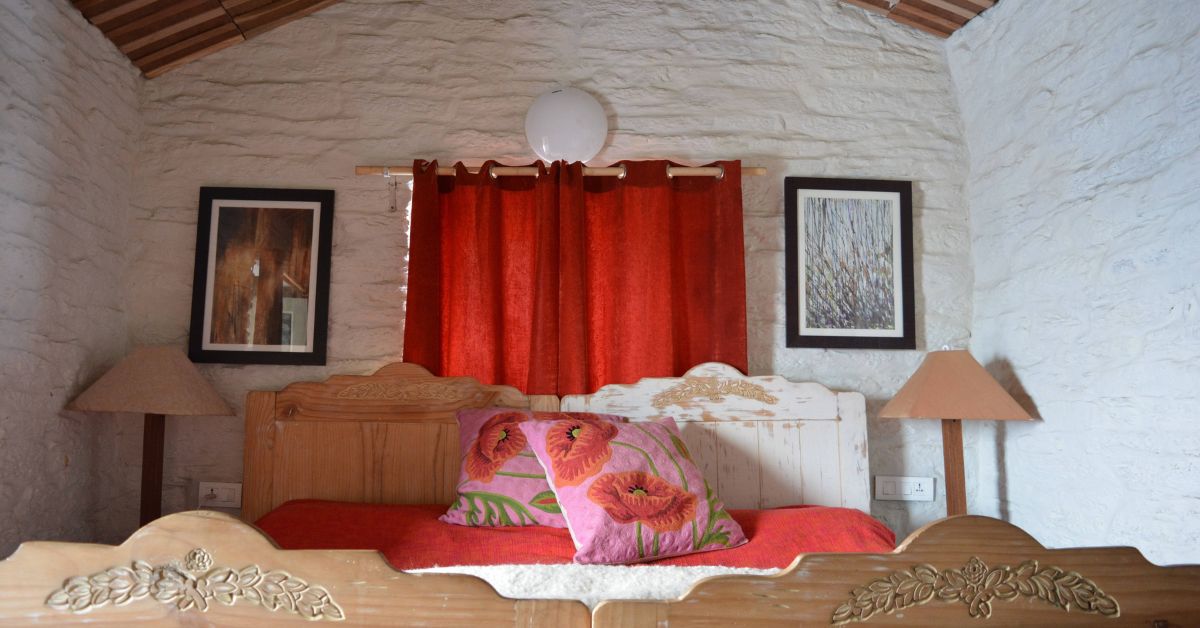 Buransh, named after the rhododendron, features mud-jointed stone walls, wooden rafters, and white curtains sourced from local weavers