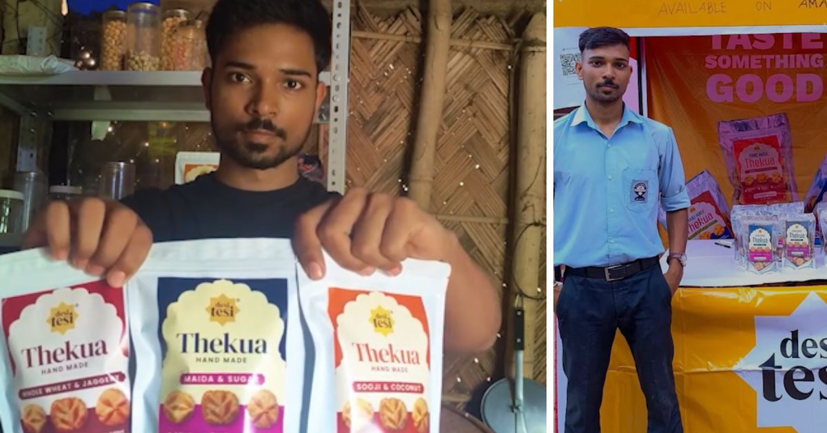 With a humble stall at the event, Tilak decided to sell his mother’s homemade thekuas to the crowd.