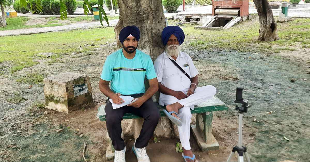 Najar Singh interviewed by Gurmeet Singh, Photo courtesy: The 1947 Partition Archive.