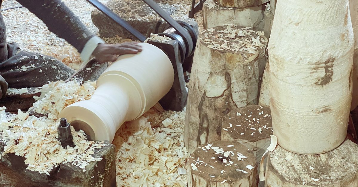 The wooden shell is shaped with care; its balance decides the quality of sound.
