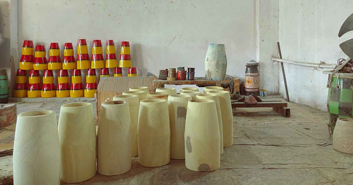 Inside an Amroha workshop, wood is shaped into the perfect base for a tabla.